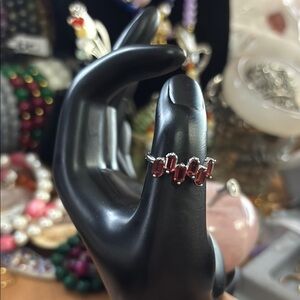 🎈SOLD 🎈251 Red Garnet and Silver Gemstone Ring